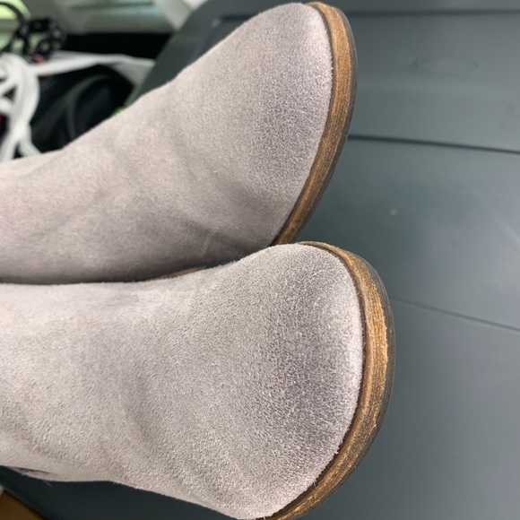 Cole Haan Hayes Gore Suede Grey Heeled Ankle Boots - Picture 11 of 11